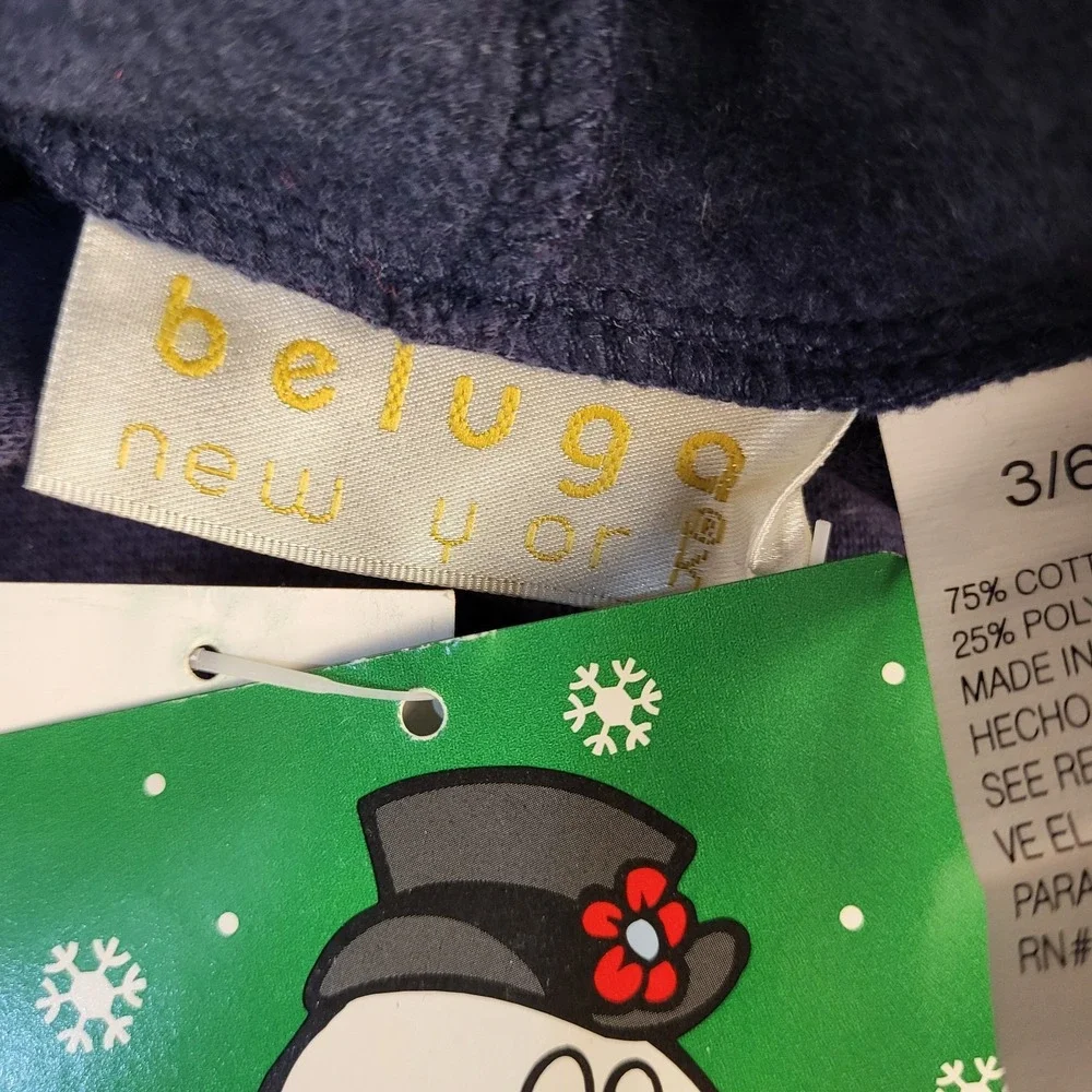 NWT Vintage 3-6M Frosty the Snowman Hoodie + Sweatpants Navy Frosty Train
